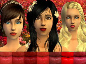 Sims 2 — Zalige\'s red lipcolor set by zaligelover2 — 7 red lipcolors.