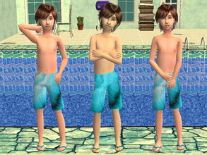 Sims 2 — Boy Trunks set - Aqua by zaligelover2 — Swim trunks for boys.