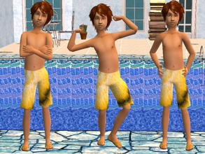 Sims 2 — Boy Trunks set - Yellow by zaligelover2 — Swim trunks for boys.