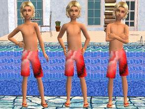 Sims 2 — Boy Trunks set - Red by zaligelover2 — Swim trunks for boys.