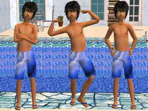 Sims 2 — Boy Trunks set - Blue by zaligelover2 — Swim trunks for boys.