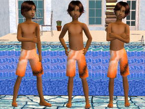 Sims 2 — Boy Trunks set - Orange by zaligelover2 — Swim trunks for boys.