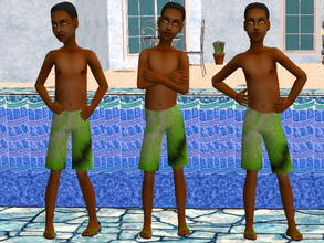 Sims 2 — Boy Trunks set - Green by zaligelover2 — Swim trunks for boys.