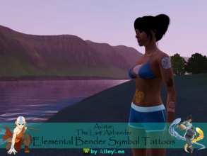 Sims 3 — Avatar: The Last Airbender Tattoos by AlleyLee by alleylee2 — ONLY THE AVATAR can master all four elements~! I