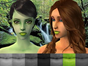 Sims 2 — Zalige\'s Green Lipcolor set - 6 by zaligelover2 — Green lipcolor. Looks great on aliens.