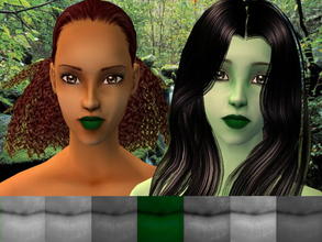 Sims 2 — Zalige\'s Green Lipcolor set - 4 by zaligelover2 — Green lipcolor. Looks great on aliens.