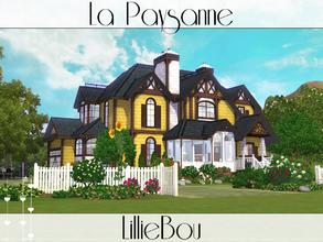 Sims 3 — La Paysanne by lilliebou — This house is for a family of about 6 sims. First floor: -Garage -Kitchen -Dining