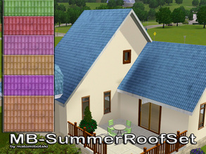 Sims 3 — MB-SummerRoofSet by matomibotaki — New roof set in 8 light summer colors, by matomibotaki.