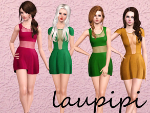 Sims 3 — Feel Beautiful Set Dresses by laupipi2 — Set with two semi transparent dresses