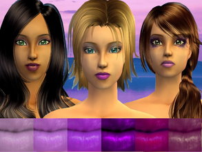 Sims 2 — Zalige\'s purple lipcolor set by zaligelover2 — 6 purple lipcolors.