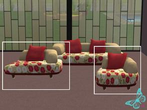 Sims 2 — Lounge Recolours - Set - Red Chair/Loveseat by sinful_aussie — Recolours of the modern lounge chairs and sofas.