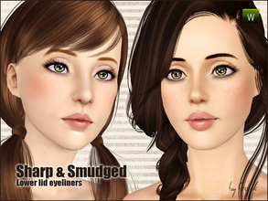 Sims 3 — Sharp & Smudged lower lid eyeliners by Gosik — New eyeliners for female and male sims in every age (teens,