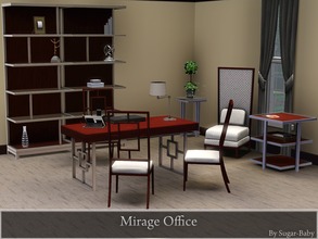 Sims 3 — Mirage Office by Sugar-Baby756 — Modern office for your hard-working sims. Contains: desk, 2 chairs, armchair, 2