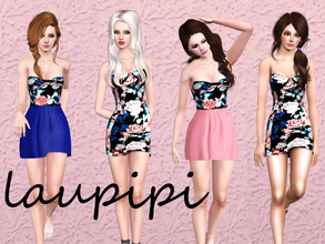Sims 3 — Pacific Dresses Set by laupipi2 — In this set there are two embellished floral dresses.