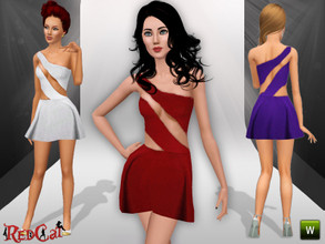 Sims 3 — Swirl Dress by RedCat — Mesh by BluElla. 1 Recolorable Pallet. 3 Styles. ~RedCat
