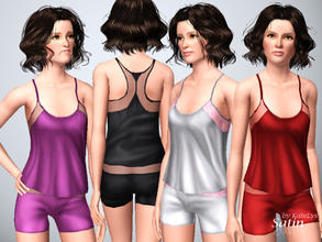 Sims 3 — Satin Camisole by katelys — Hand-painted satin top. Two recolorable palettes.
