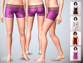 Sims 3 — Satin Shorts by katelys — Hand-painted satin shorts. Two recolorable palettes.
