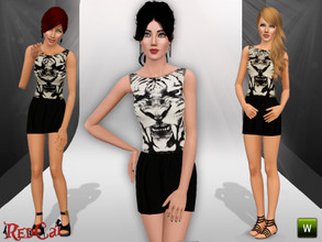 Sims 3 — Tiger Face Dress by RedCat — Game Mesh. Not Recolorable. 3 Styles. ~RedCat