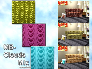 Sims 3 — MB-CloudsMix by matomibotaki — MB-CloudsMix, fluffy and cloudy pattern set in 3 different variations, all with 3