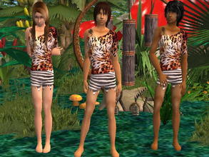Sims 2 — Complete Jungle Clothing Set - TM everyday+formal by zaligelover2 — An outfit for your jungle sims. I will not