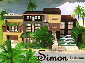 Sims 3 — Simon by Rirann — Fully furnished and decorated house with a pool and two-car garage. It also includes 2