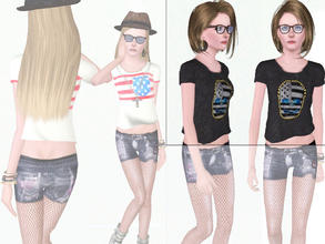 Sims 3 — The Cool - Skeleton (TOP-TEEN) by ShakeProductions — Stylish embellished top