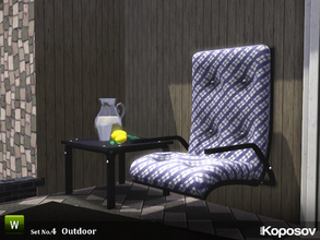 Sims 3 — Koposov Set No.4 Outdoor by koposov — A small set with an unusual chair, which is fastened to the wall, and a