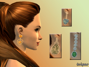 Sims 2 — Gemstone Earrings Set by Tulpar2 — Beautiful earrings for your female sims. (teen, young adult, adult, elder)