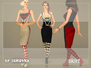 Sims 3 — Skirt  Amy Lee by bukovka — Women's skirt. For the young and adults. Three versions of staining. Painting on two