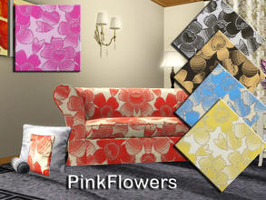 Sims 3 — PinkFlowers by matomibotaki — Floral pattern with 3 recolorable areas, to find under THEME, by matomibotaki.