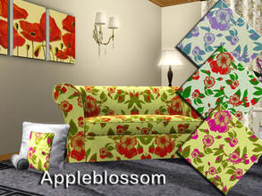 Sims 3 — Appleblossem by matomibotaki — Floral pattern with 3 recolorable areas, to find under THEME, by matomibotaki.