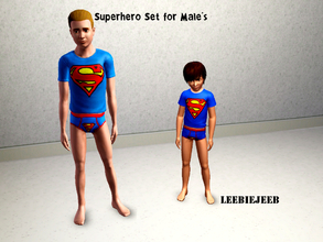 Sims 3 — Superhero Set for Teens and Kids by Leebiejeeb2 — The Whole Set for Kids and Teens, Includes Superman,