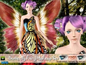 Sims 3 — Butterfly Fairy Makeup set by MINISZ — It took a long time to make this set.The theme of it is butterfly