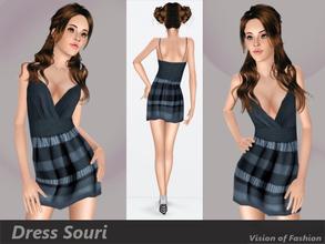 Sims 3 — Vision of Fashion - Dress Souri by Visiona — Summerdress for female Sims. Looks best in dark colours.