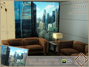 Sims 3 — From Manhattan Window Wall Art by Devirose — Create the perfect effect of 'big window that overlooks the center