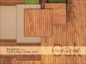 Sims 3 — Playful Natural Oak Set by Playful — A natural oak set featuring 2 floors and 2 walls.