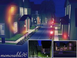 Sims 2 — Street in the campus by memorable962 — The dorm has a pool, porch and a basketball court.
