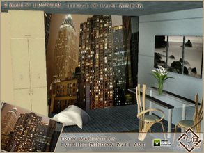Sims 3 — Manhattan Evenig Walls Set by Devirose — Create the perfect effect of 'big window that overlooks the center of