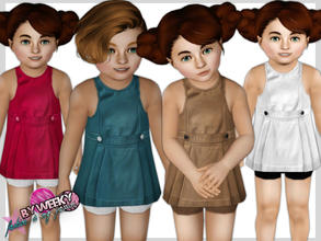 Sims 3 — Uniform jumpers for toddler girls by Weeky — 3 recolorable palletes - 4 designs - game mesh - for everyday