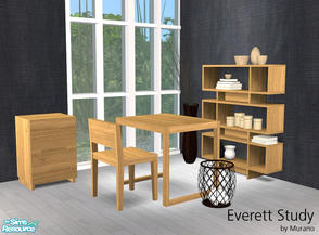 Sims 2 — Everett Study by Murano — I made this set one and a half year ago for a friend. It contains chair, table,
