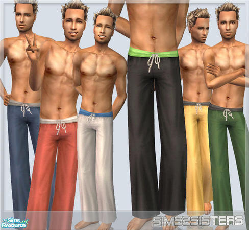 Sims 2 — S2S Collection No. 10112007 AM - Set by sims2sisters — PJs for adult males. Maxis texture used. Feel free to