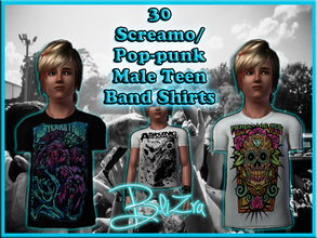Sims 3 — 30 screamo/pop-punk male teen shirts by blizra2 — 30 screamo/pop-punk male teen shirts