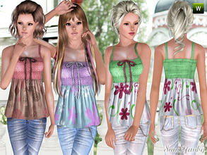 Sims 3 — 251 Summer Casual Top 1 by sims2fanbg — .:251 Summer Casual Set:. Top in 3 recolors,Custom