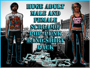 Sims 3 — Huge Adult Screamo / Pop-punk Shirts Set by blizra2 — Lots and lots of shirts for adults, make and remale