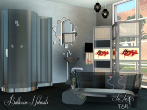 Sims 3 — Naturals Bathroom by Lulu265 — This is a modern Asian inspired glass bathroom. The bathroom is fully castable