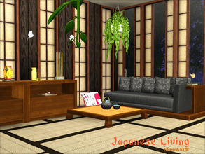 Sims 3 — Japanese Living by ShinoKCR — Coming up with a modern serene japanese Livingset Sofa Coffeetable TV Bench TV