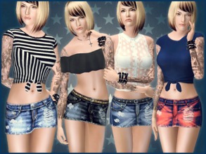 Sims 3 — ~Americana and Union jack denim skirt~ by Icia23 — Hi :) New denim skirt for your ladies in two styles americana
