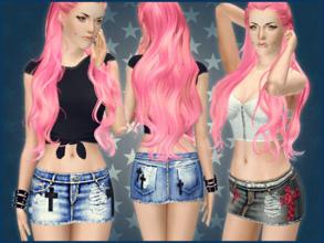 Sims 3 — ~Crosses denim skirt~ by Icia23 — Hi :) New denim skirt for your ladies with recolorables crosses! Hand-painted.