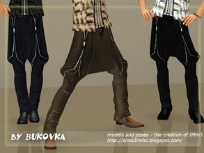 Sims 3 — am bottom Pants Imam by bukovka — Pants for adults and young men. Three variants of painting. Staining on two