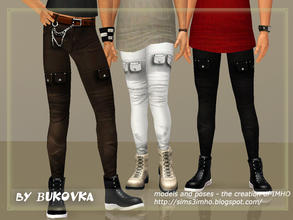 Sims 3 — am bottom Pants Nu'est 2 by bukovka — Pants for adults and young men. Three variants of painting. Staining on
